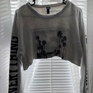 Wild Fable (Target) Grey Cropped Long Sleeve